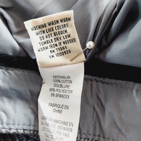 LL Bean Wool Like Pants 14 Short Fully Lined Gray Machine Wash Classic Fit Plaid - Picture 10 of 13